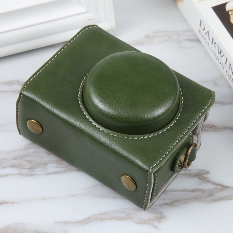 For Sony ZV-1F Vlog Camera Full Body Magnetic Leather Camera Case Bag with Strap (Green) by buy2fix