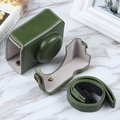 For Sony ZV-1F Vlog Camera Full Body Magnetic Leather Camera Case Bag with Strap (Green) by buy2fix