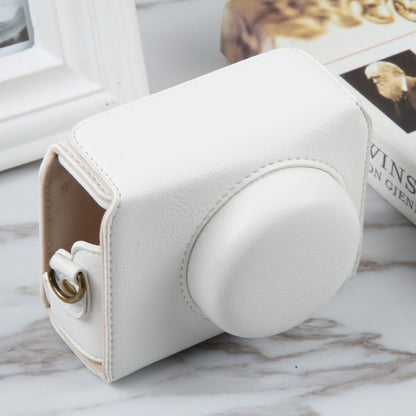 For Sony ZV-1F Vlog Camera Full Body Magnetic Leather Camera Case Bag with Strap (White) by buy2fix