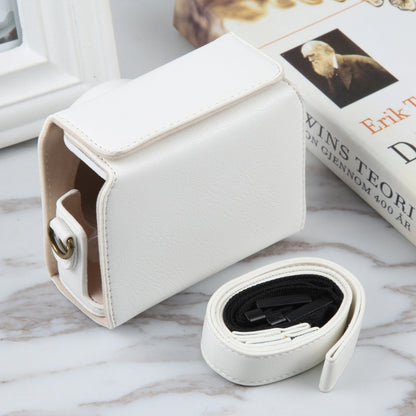 For Sony ZV-1F Vlog Camera Full Body Magnetic Leather Camera Case Bag with Strap (White) by buy2fix