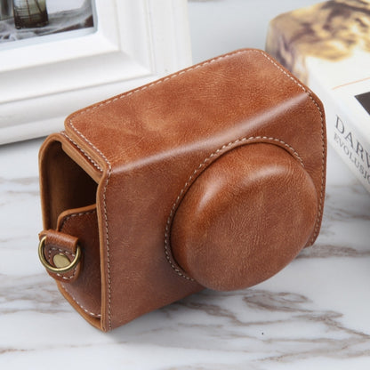 For Sony ZV-1F Vlog Camera Full Body Magnetic Leather Camera Case Bag with Strap(Brown) by buy2fix