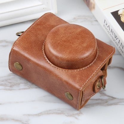 For Sony ZV-1F Vlog Camera Full Body Magnetic Leather Camera Case Bag with Strap(Brown) by buy2fix