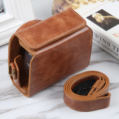 For Sony ZV-1F Vlog Camera Full Body Magnetic Leather Camera Case Bag with Strap(Brown) by buy2fix