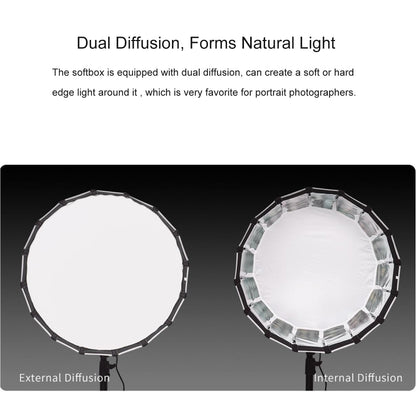 FEELWORLD FSP60 60cm Parabolic Softbox Quick Release Diffuser with Bowens Mount (Black) -  by FEELWORLD | Online Shopping UK | buy2fix