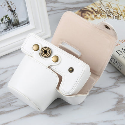 For Canon EOS R10 Camera Full Body Magnetic Leather Camera Case Bag with Strap(White) by buy2fix