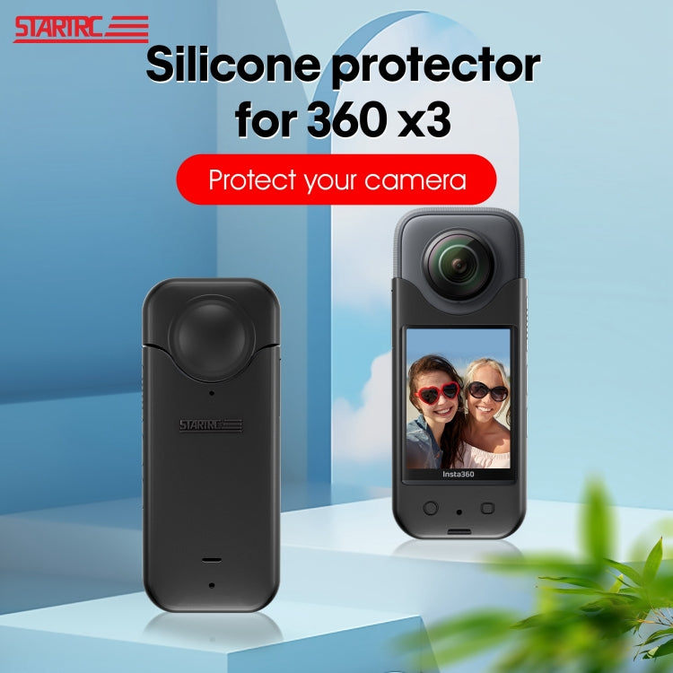 For Insta360 X3 STARTRC Full Body Silicone Protective Case(Black) - Case & Bags by STARTRC | Online Shopping UK | buy2fix