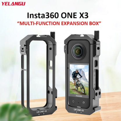 For Insta360 X3 YELANGU LW-ONE X3 Metal Cage Extended Frame Case - Mount & Holder by YELANGU | Online Shopping UK | buy2fix