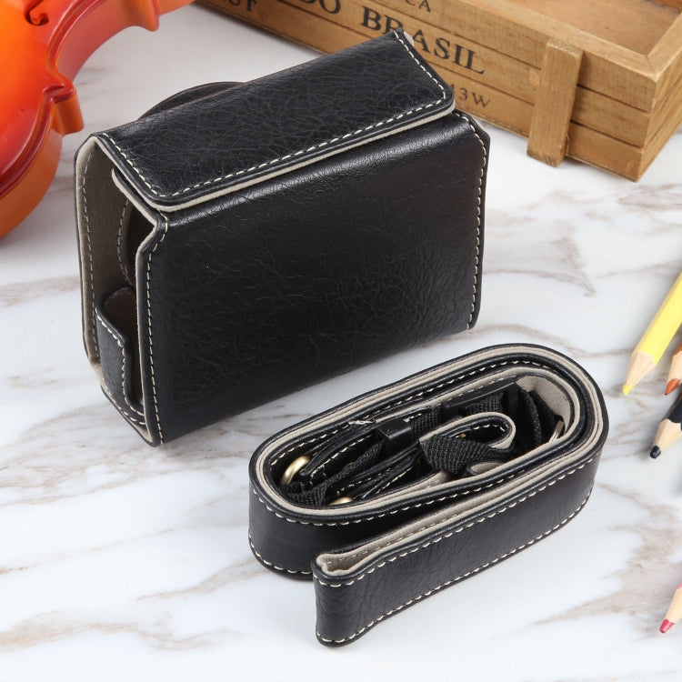 For Canon PowerShot G7 X Full Body Camera PU Leather Camera Case Bag with Strap (Black) by buy2fix