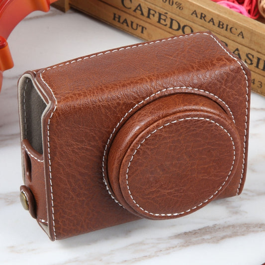 For Canon PowerShot G7 X Full Body Camera PU Leather Camera Case Bag with Strap (Coffee) by buy2fix