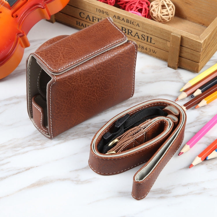 For Canon PowerShot G7 X Full Body Camera PU Leather Camera Case Bag with Strap (Coffee) by buy2fix