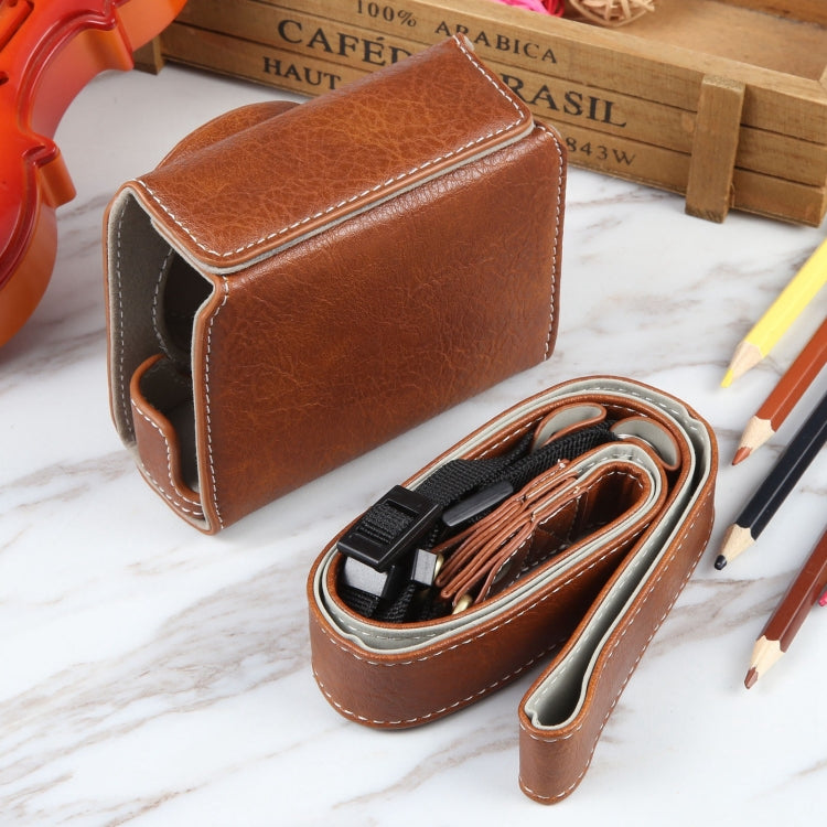 For Canon PowerShot G7 X Full Body Camera PU Leather Camera Case Bag with Strap (Brown) by buy2fix