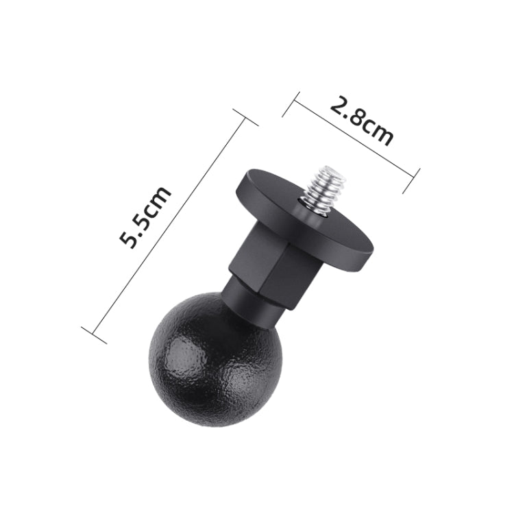 25mm 1/4 inch Screw ABS Ball Head Adapter Mount(Black) by buy2fix