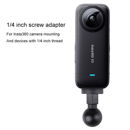 25mm 1/4 inch Screw ABS Ball Head Adapter Mount(Black) by buy2fix