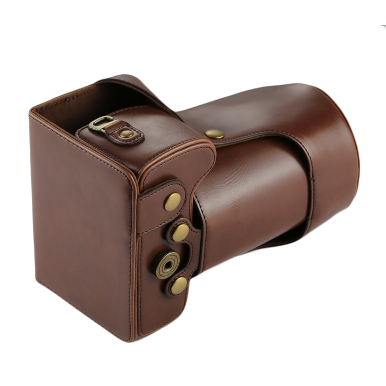 Full Body Camera PU Leather Case Bag for Canon EOS 760D / 750D (18-135mm Lens) (Coffee) by buy2fix