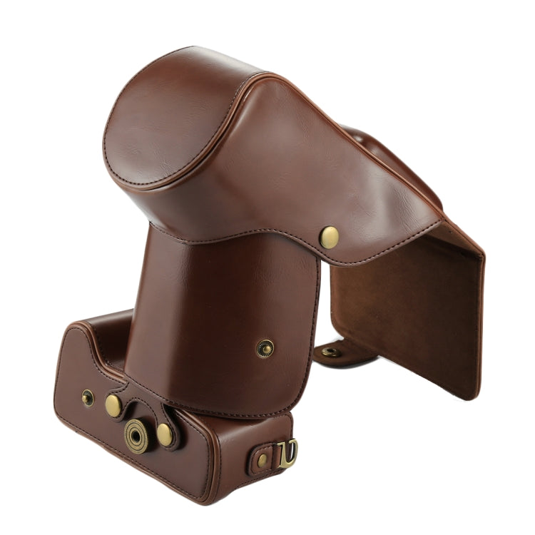 Full Body Camera PU Leather Case Bag for Canon EOS 760D / 750D (18-135mm Lens) (Coffee) by buy2fix