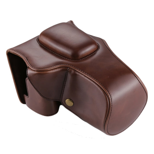 Full Body Camera PU Leather Case Bag for Canon EOS 200D (18-55mm Lens)(Coffee) by buy2fix