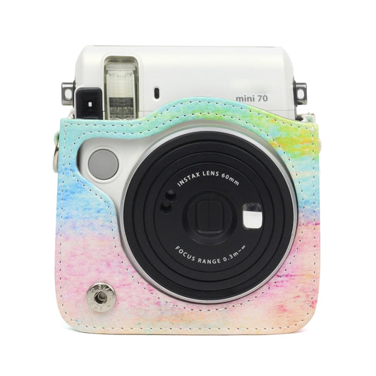 Rainbow Oil painting Pattern PU Leather Protective Camera Case Bag For FUJIFILM Instax Mini70 Camera by buy2fix