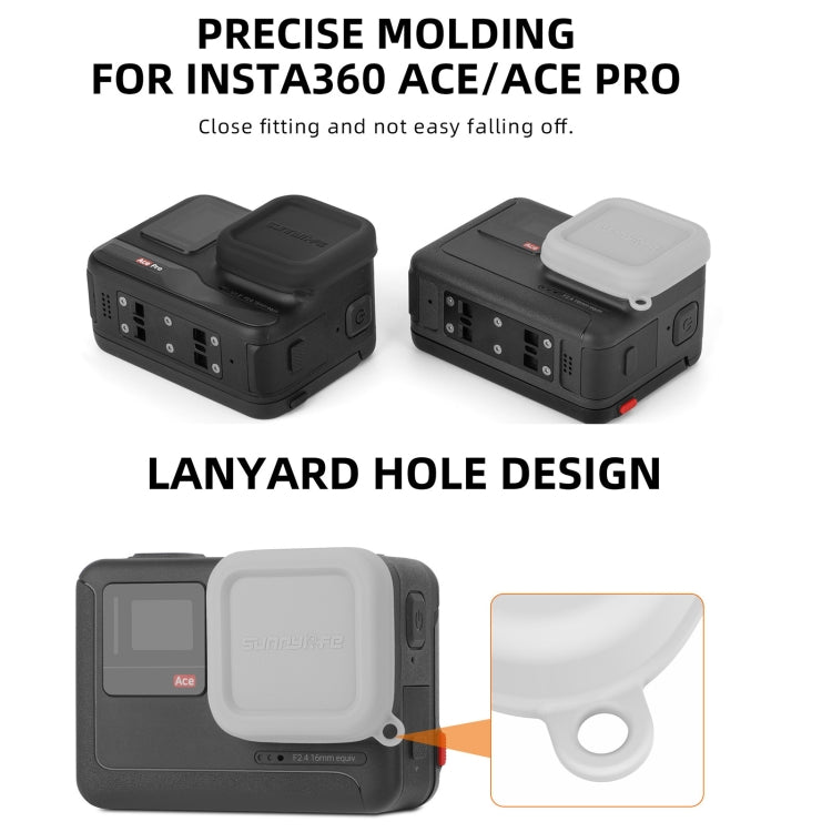 For Insta360 Ace / Ace Pro Sunnylife Silicone Lens Cap Protector Lens Cover (Black) by Sunnylife