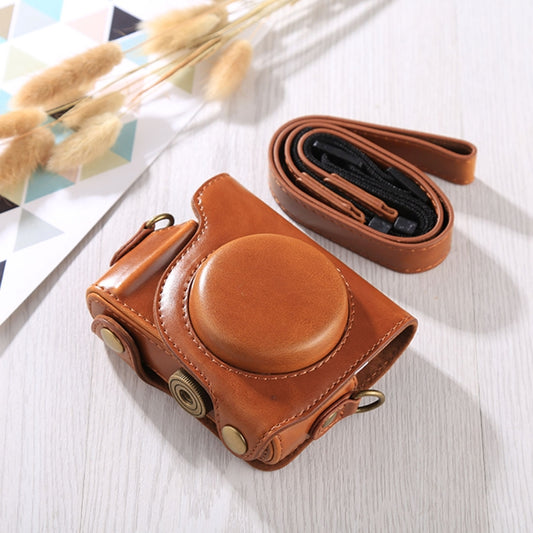 Full Body Camera PU Leather Case Bag with Strap for Canon G9X / G9X II (Brown) - Leather Bag by buy2fix | Online Shopping UK | buy2fix