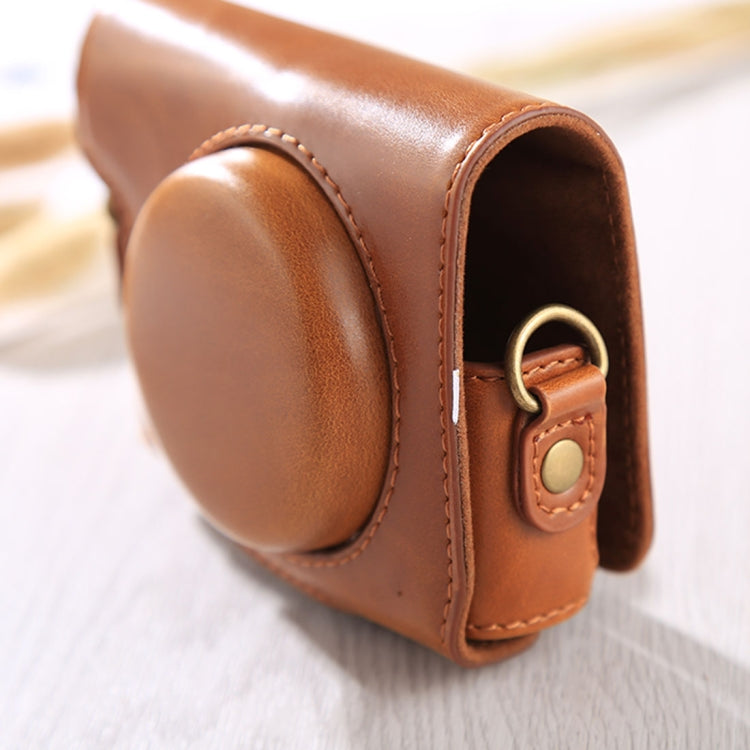 Full Body Camera PU Leather Case Bag with Strap for Canon G9X / G9X II (Brown) - Leather Bag by buy2fix | Online Shopping UK | buy2fix