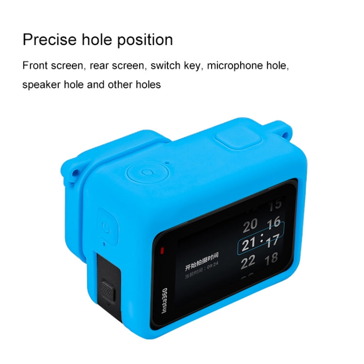 For Insta360 Ace Body Silicone Protective Case with Lens Cap (Blue) by buy2fix
