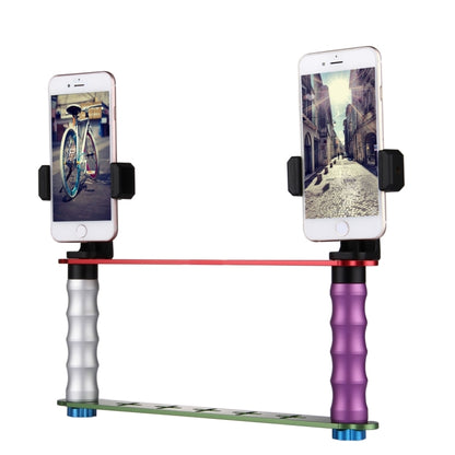 Smartphone Live Broadcast Bracket Dual Hand-held Selfie Mount Kits with 2x Phone Clips, For iPhone, Galaxy, Huawei, Xiaomi, HTC, Sony, Google and other Smartphones - Selfie Sticks by buy2fix | Online Shopping UK | buy2fix