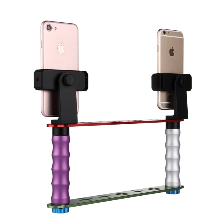 Smartphone Live Broadcast Bracket Dual Hand-held Selfie Mount Kits with 2x Phone Clips, For iPhone, Galaxy, Huawei, Xiaomi, HTC, Sony, Google and other Smartphones - Selfie Sticks by buy2fix | Online Shopping UK | buy2fix