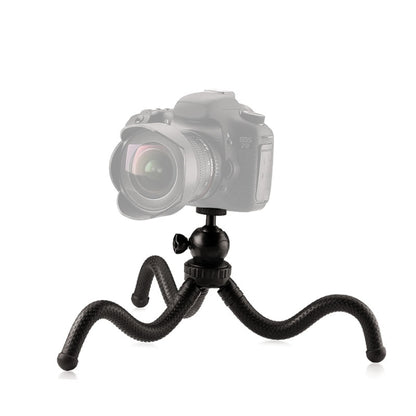 W1 Mini Octopus Flexible Tripod Holder with Ball Head for SLR Cameras, GoPro, Phones (Black) by buy2fix