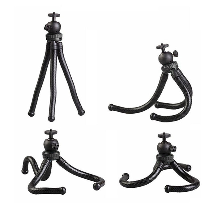 W1 Mini Octopus Flexible Tripod Holder with Ball Head for SLR Cameras, GoPro, Phones (Black) by buy2fix