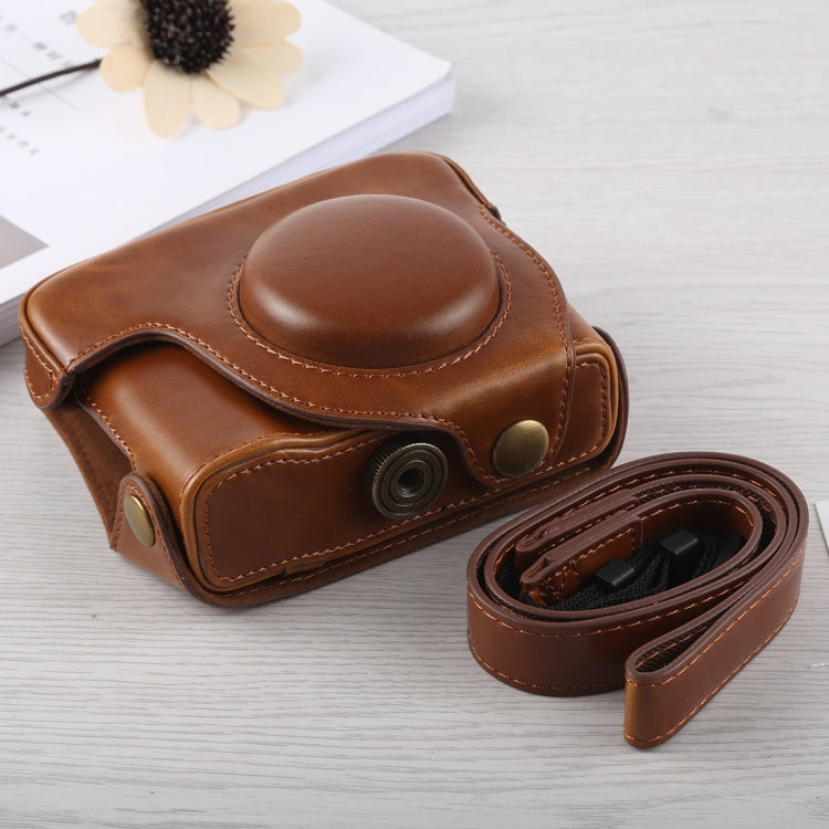 Full Body Camera PU Leather Case Bag with Strap for Canon G16 (Brown) - Leather Bag by buy2fix | Online Shopping UK | buy2fix