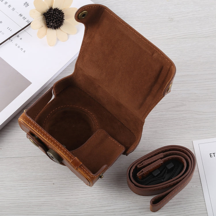 Full Body Camera PU Leather Case Bag with Strap for Canon G16 (Brown) - Leather Bag by buy2fix | Online Shopping UK | buy2fix