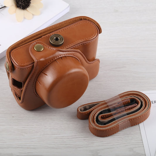 Full Body Camera PU Leather Case Bag with Strap for Fujifilm X100F (Brown) - Leather Bag by buy2fix | Online Shopping UK | buy2fix