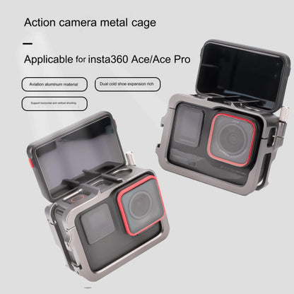 For Insta360 Ace Pro / Ace Aluminum Alloy Metal Rabbit Cage Frame (Grey) by buy2fix