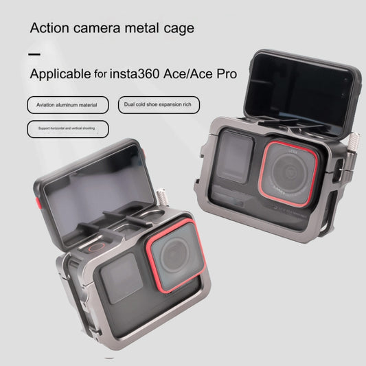 For Insta360 Ace Pro / Ace Aluminum Alloy Metal Rabbit Cage Frame (Grey) by buy2fix