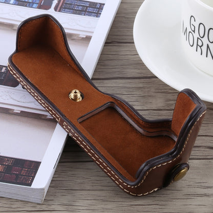 1/4 inch Thread PU Leather Camera Half Case Base for Canon EOS M5(Coffee) - Half Case by buy2fix | Online Shopping UK | buy2fix