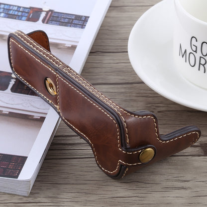 1/4 inch Thread PU Leather Camera Half Case Base for Canon EOS M5(Coffee) - Half Case by buy2fix | Online Shopping UK | buy2fix