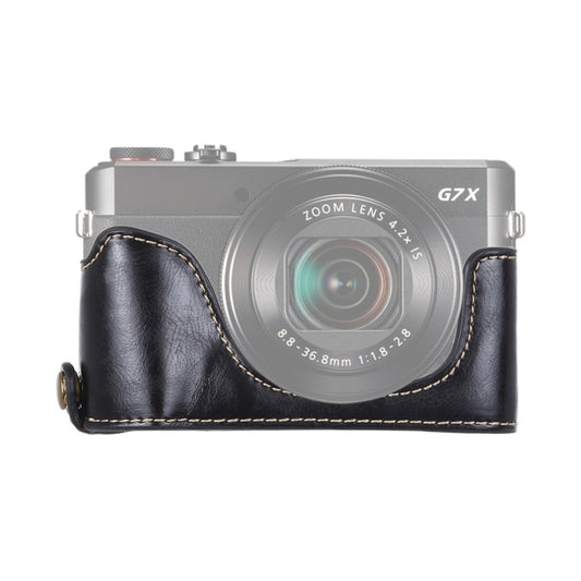 1/4 inch Thread PU Leather Camera Half Case Base for Canon G7 X Mark II (Black) - Half Case by buy2fix | Online Shopping UK | buy2fix