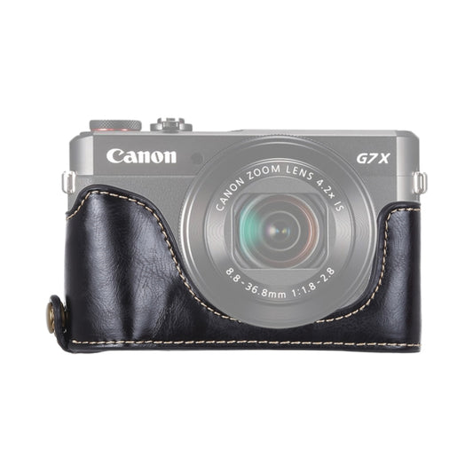 1/4 inch Thread PU Leather Camera Half Case Base for Canon G7 X Mark II (Black) - Half Case by buy2fix | Online Shopping UK | buy2fix