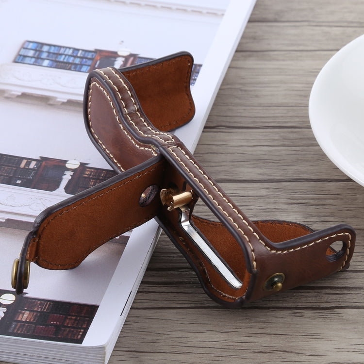 1/4 inch Thread PU Leather Camera Half Case Base for Canon G7 X Mark II (Coffee) - Half Case by buy2fix | Online Shopping UK | buy2fix
