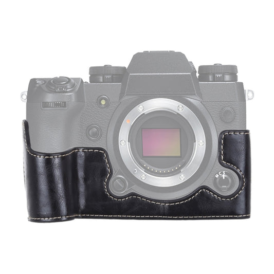 1/4 inch Thread PU Leather Camera Half Case Base for FUJIFILM X-H1 (Black) - Half Case by buy2fix | Online Shopping UK | buy2fix