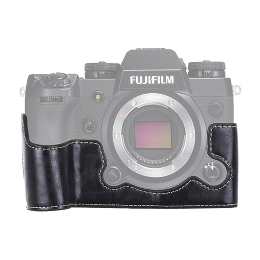 1/4 inch Thread PU Leather Camera Half Case Base for FUJIFILM X-H1 (Black) - Half Case by buy2fix | Online Shopping UK | buy2fix