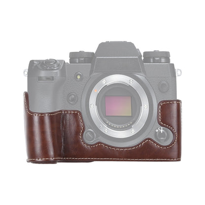 1/4 inch Thread PU Leather Camera Half Case Base for FUJIFILM X-H1 (Coffee) - Half Case by buy2fix | Online Shopping UK | buy2fix