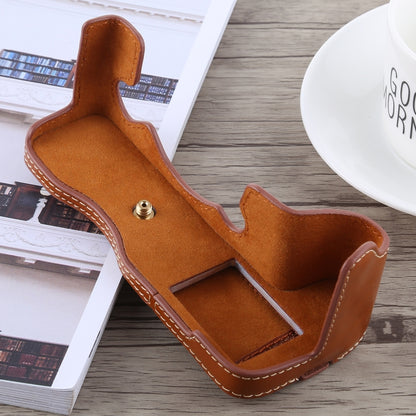 1/4 inch Thread PU Leather Camera Half Case Base for FUJIFILM X-H1 (Brown) - Half Case by buy2fix | Online Shopping UK | buy2fix