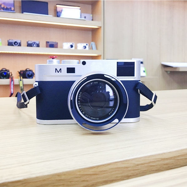 For Leica M Non-Working Fake Dummy DSLR Camera Model Photo Studio Props, Hood Lens(Silver) by buy2fix