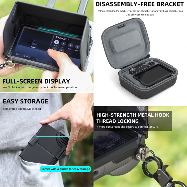 For DJI RC 2 Sunnylife ZG673 Remote Control Sunshade Hood Cover (Black) by Sunnylife