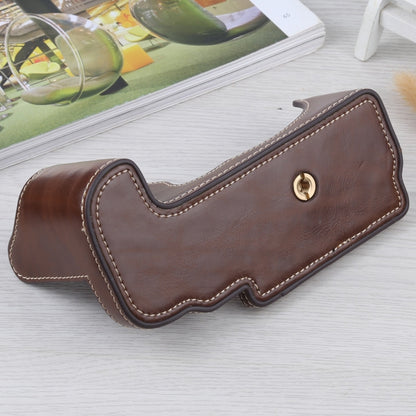 1/4 inch Thread PU Leather Camera Half Case Base for FUJIFILM GFX 50S (Coffee) - Half Case by buy2fix | Online Shopping UK | buy2fix