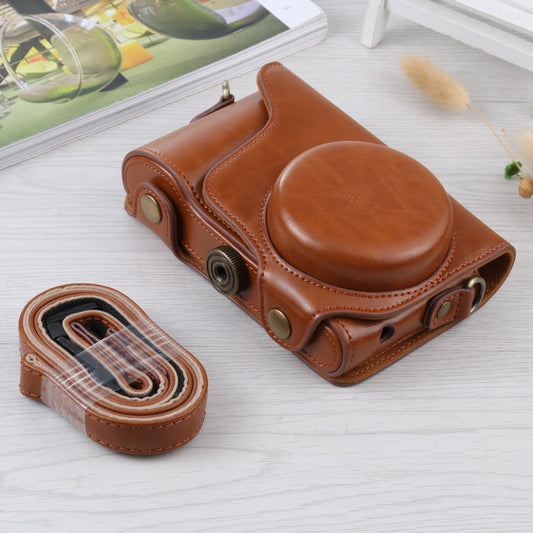 Full Body Camera PU Leather Case Bag with Strap for Samsung Galaxy Camera EK-GC100 / EK-GC110 / EK-GC200(Brown) - Leather Bag by buy2fix | Online Shopping UK | buy2fix
