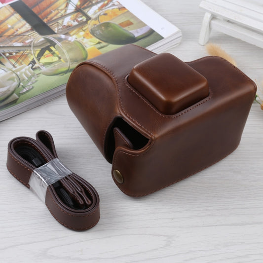 Full Body Camera PU Leather Case Bag with Strap for Olympus E-PL3 / E-PM1 (Coffee) - Leather Bag by buy2fix | Online Shopping UK | buy2fix