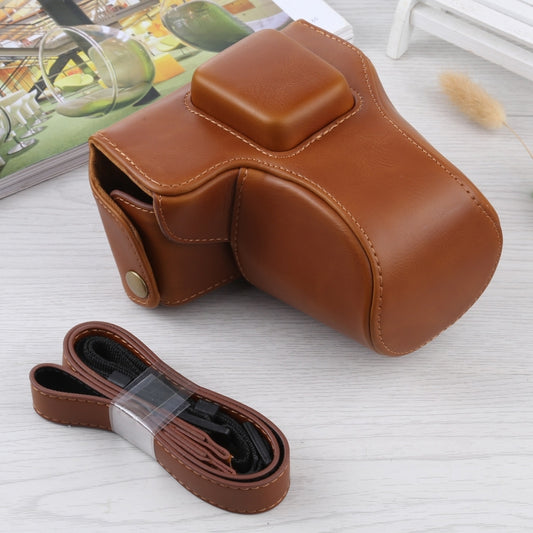 Full Body Camera PU Leather Case Bag with Strap for Olympus E-PL3 / E-PM1 (Brown) - Leather Bag by buy2fix | Online Shopping UK | buy2fix