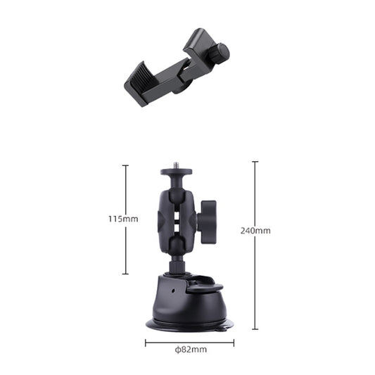Single Suction Cup Connecting Rod Arm Phone Clamp Mount (Black) - Holder by buy2fix | Online Shopping UK | buy2fix